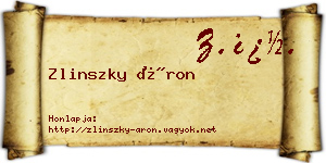 Zlinszky Áron névjegykártya